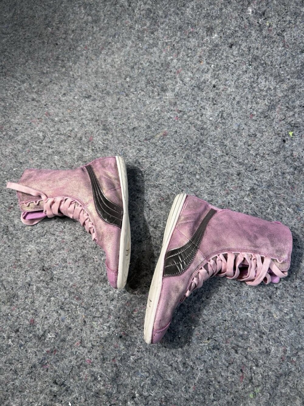 Rare Puma Eskiva Hi Metallic Pink Boxing Sneakers Women's Sz 7 US Rare High Top - Picture 6 of 11